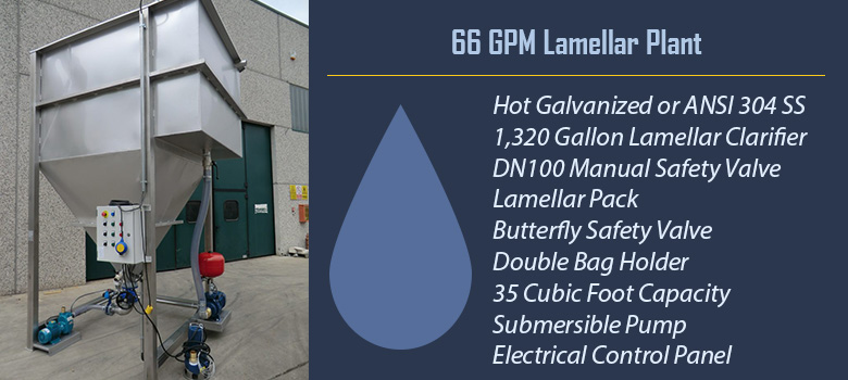 66 GPM Lamellar 250 Water Filtering